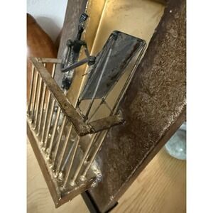 VTG Z Galleries"PAINTER" Sculpture Wall Plaque Brutalist 8x12 Metal Brass Look